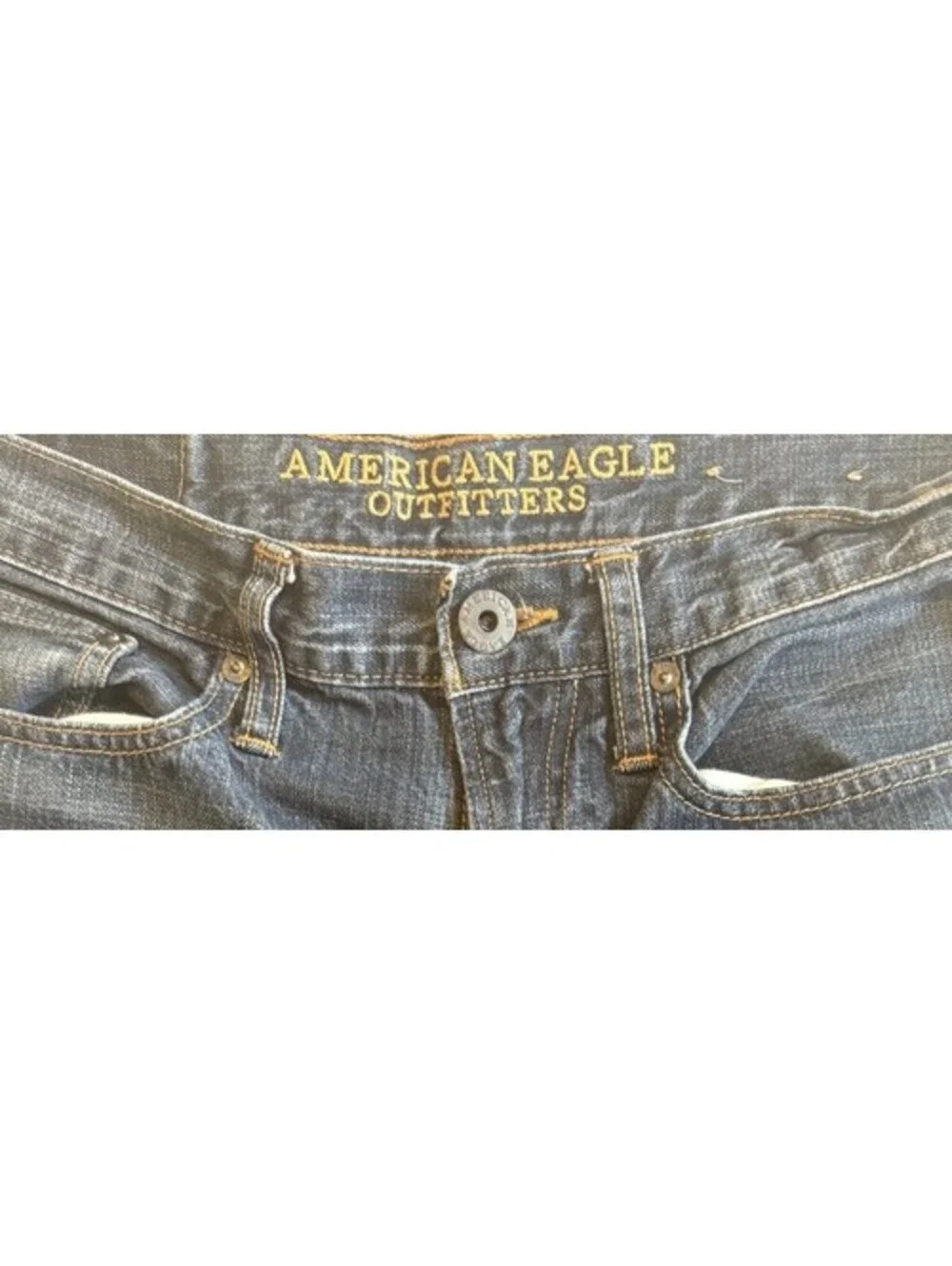 American Eagle Men’s Jeans 30x32 Relaxed Straight Fit Blue Distressed Wash